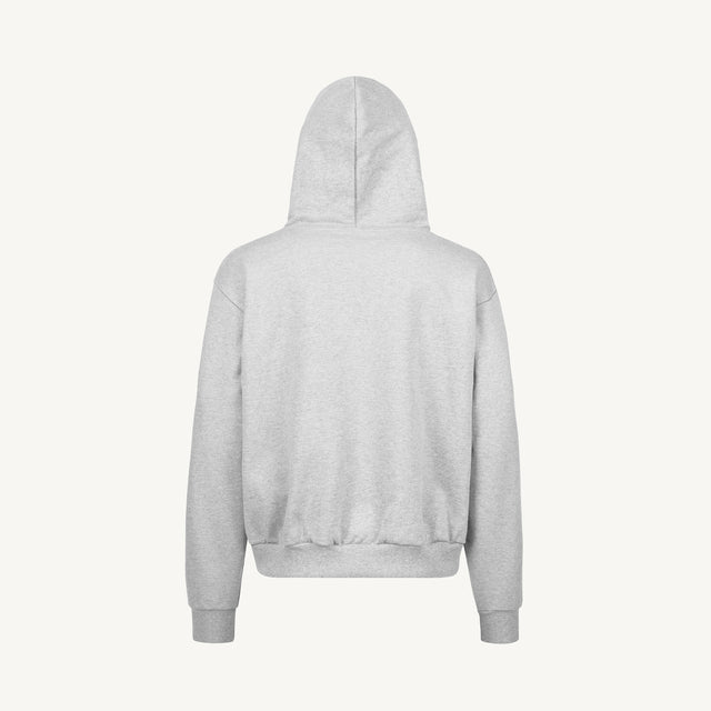 Light Grey Marl Oversized Zipped Hoodie.
