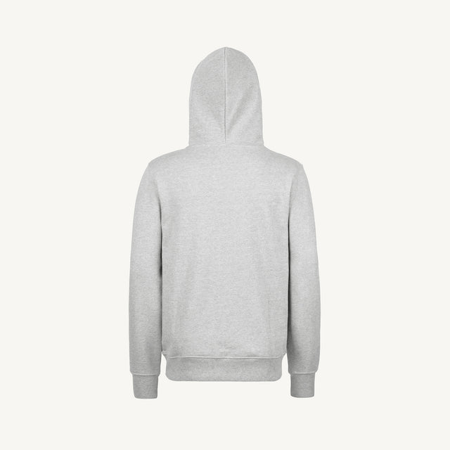 Light Grey Marl Regular Zipped Hoodie.