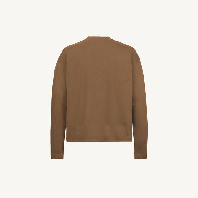 Vintage Tan Oversized Boxy LS Tee.