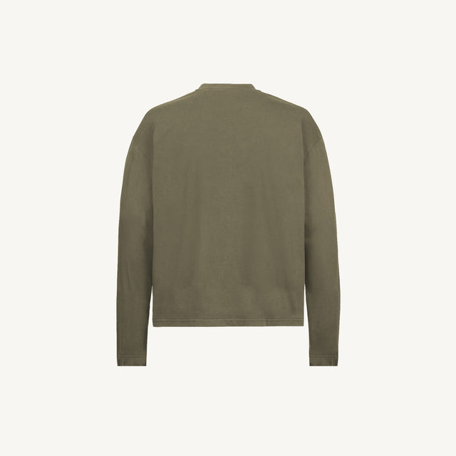 Vintage Olive Oversized Boxy LS Tee.