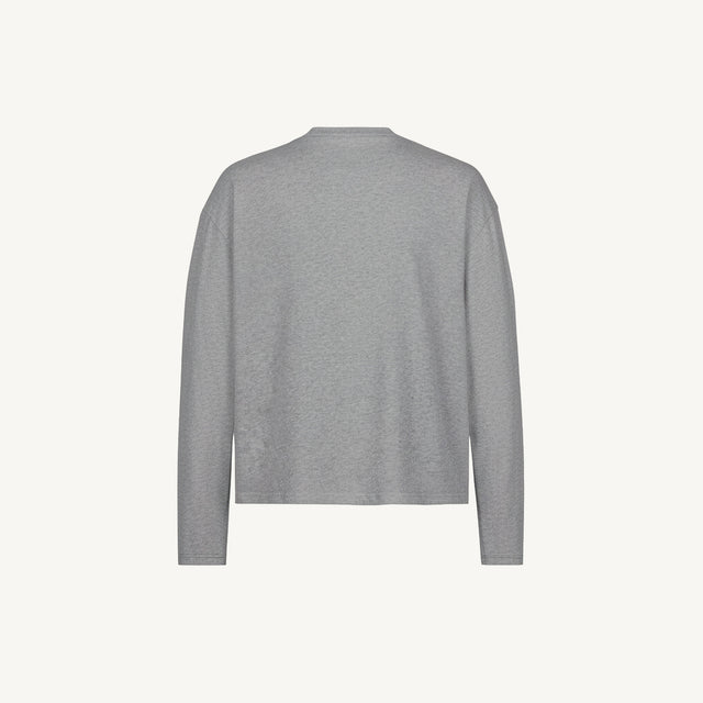 Grey Marl Oversized Boxy LS Tee.