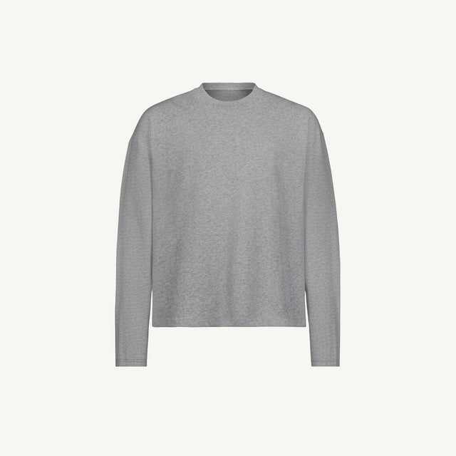 Grey Marl Oversized Boxy LS Tee.
