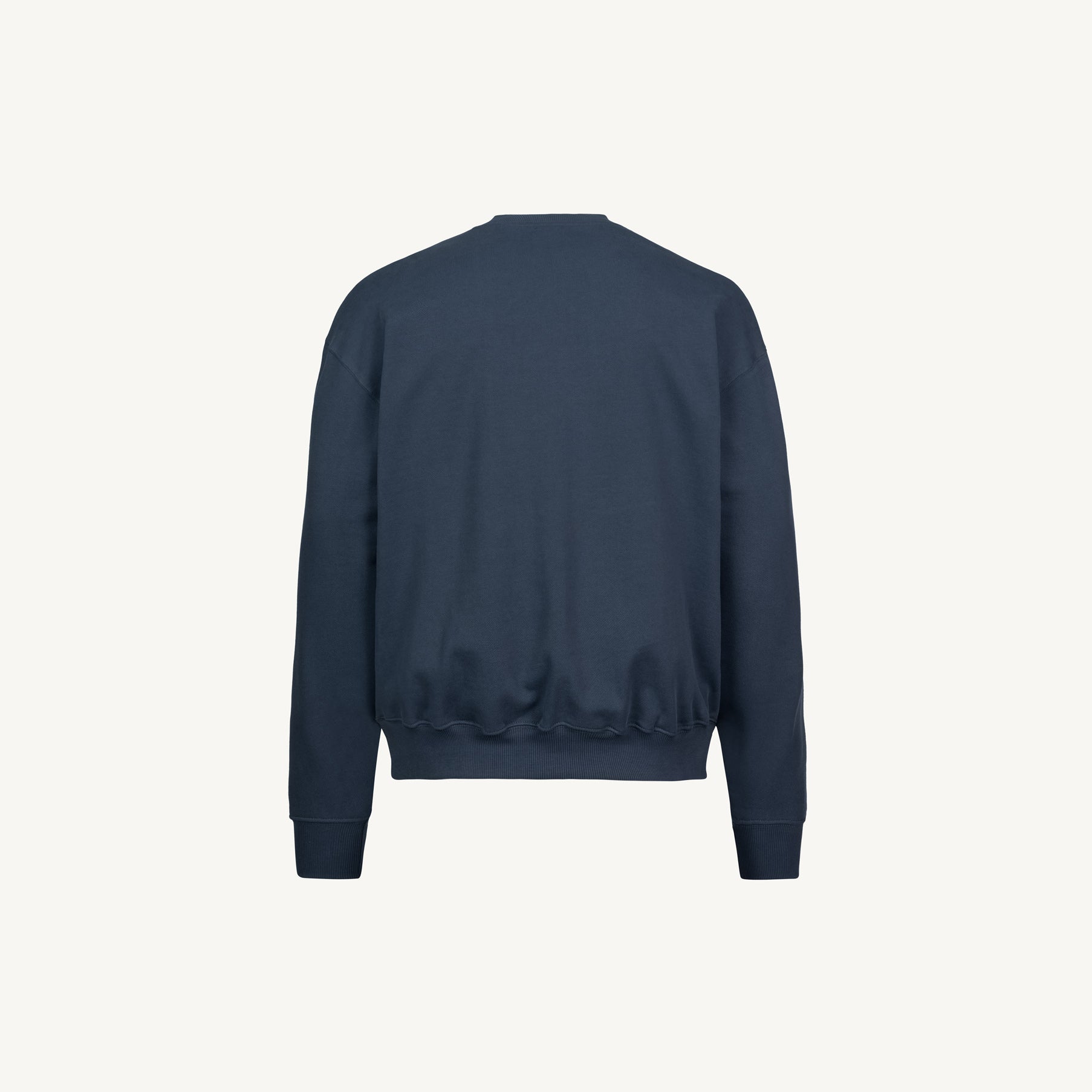 Navy Blue Oversized Crewneck Sweater. WATC STUDIO