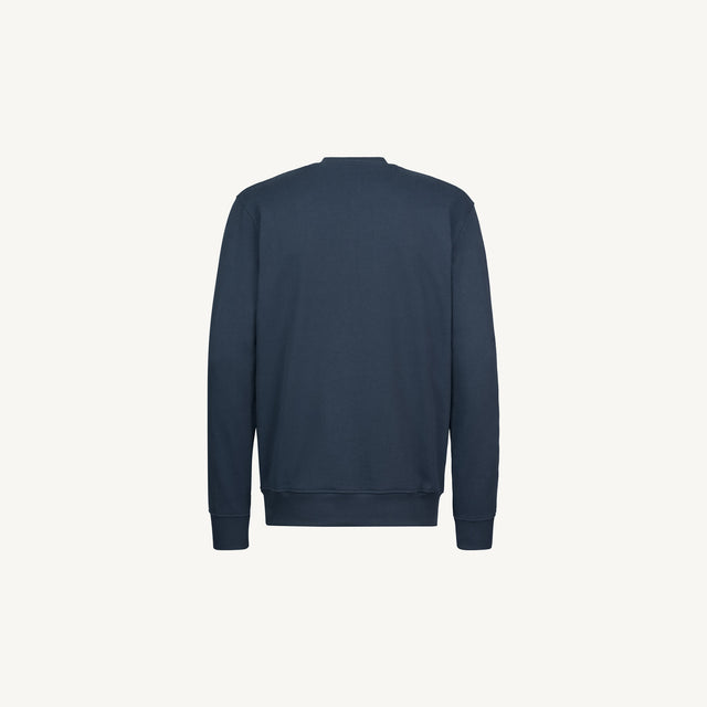 Navy Blue Regular Crewneck Sweater.