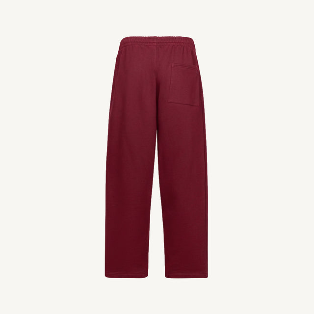 Burgundy Straight-Leg Relaxed Sweatpants.