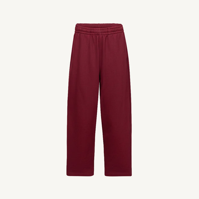 Burgundy Straight-Leg Relaxed Sweatpants.