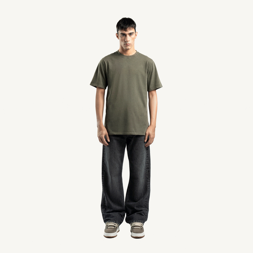 Solid Olive & Wine Regular Fit T-Shirt (Pack of 2) main image 1