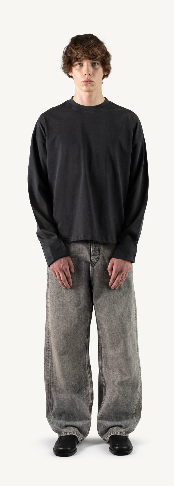 Vintage Black Oversized Boxy LS Tee.