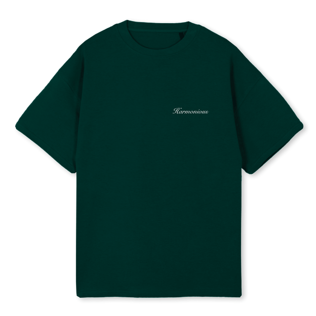HSSCRIPTFRNTVBLACK Wild Green Oversized Tee.