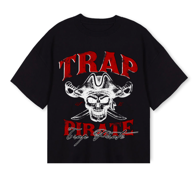 TRAPPP Black Oversized Boxy Tee.