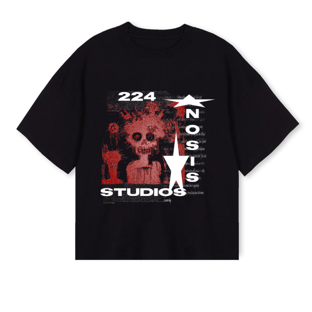 NOISE Black Oversized Boxy Tee.