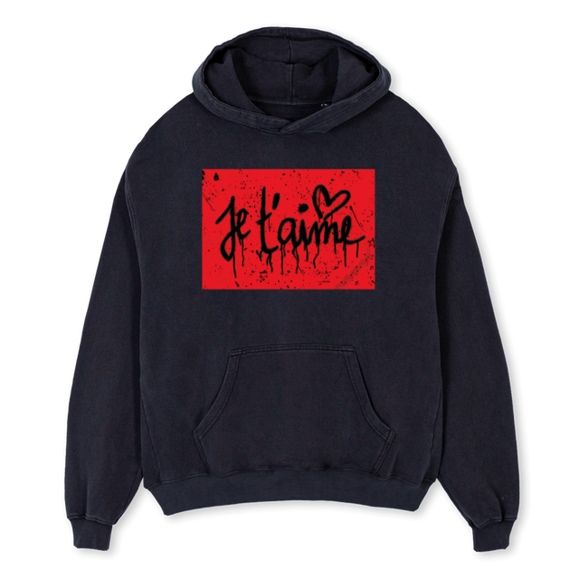 JTHOODIE Vintage Black Oversized Hoodie