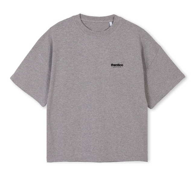 THENTIC_OSBTEE_B Grey Marl Oversized Boxy Tee.