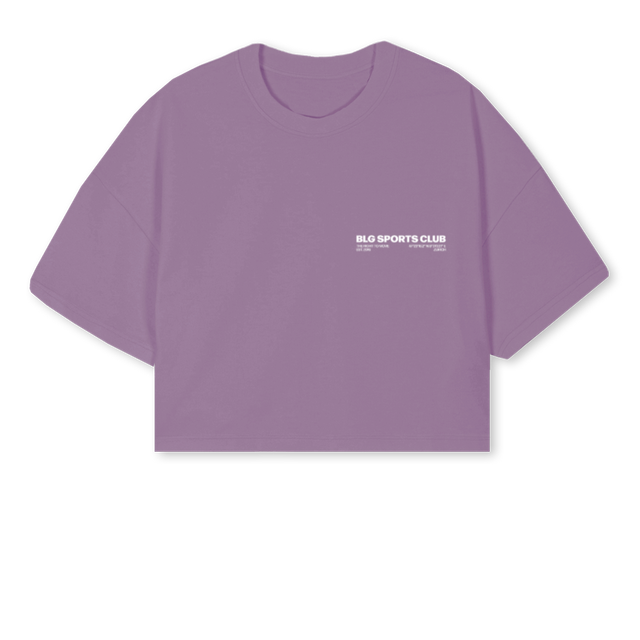 MANUEL_3P Purple Cropped Oversized Tee