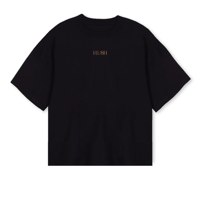 HUSH IBIZ_B Black Oversized Boxy Tee
