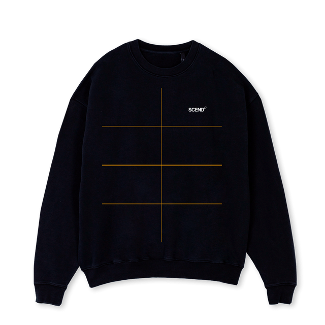 SCENDJUMPERREV Black Oversized Crewneck Sweater.