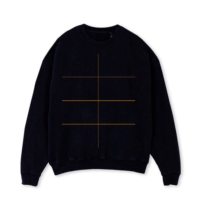 WLCM TO PRG YL Black Oversized Crewneck Sweater.