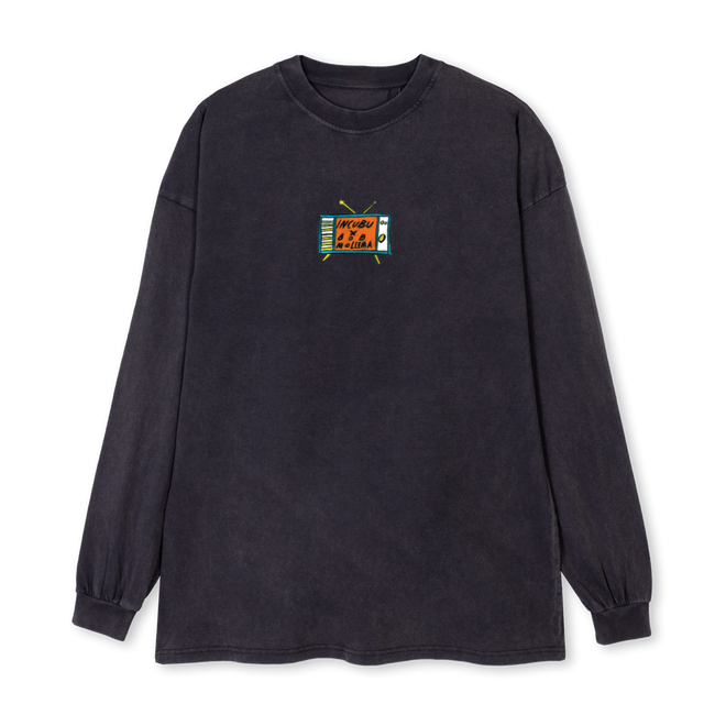 WICKERSAND Vintage Black Oversized LS Tee.