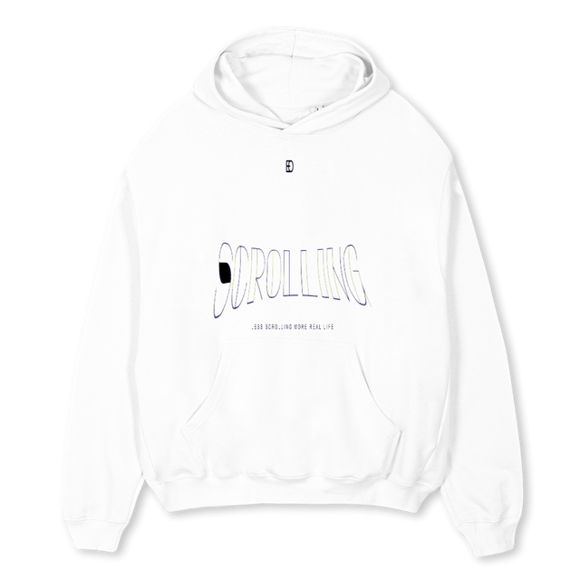 SCRE White Oversized Hoodie.