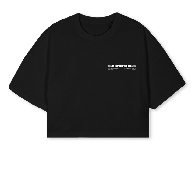 MANUEL_3 Black Cropped Oversized Tee.