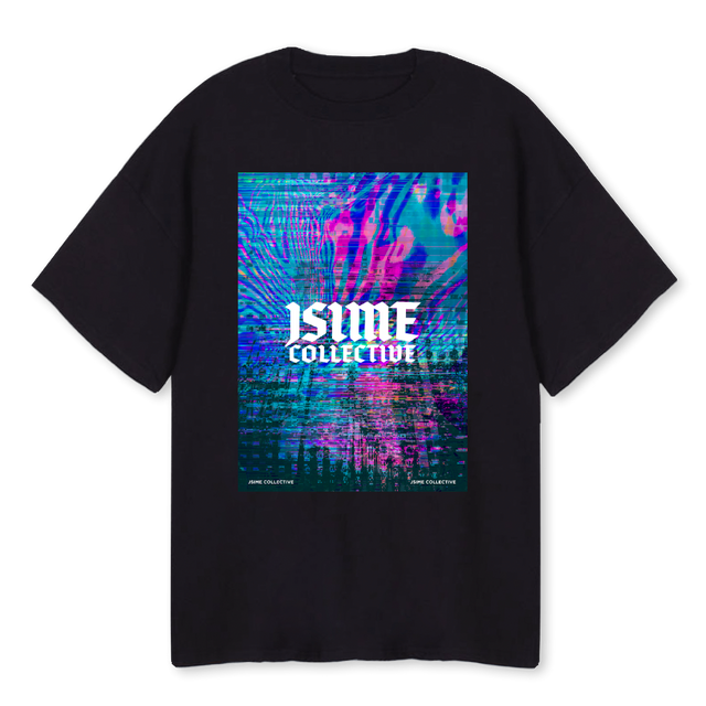 P T DISTORTION Black Oversized Tee.