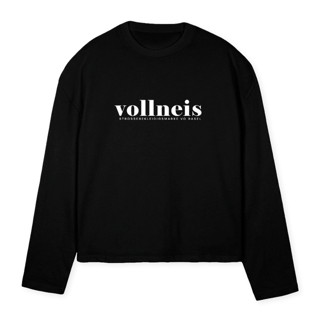 LSBLACKLOGO Black Oversized Boxy LS Tee.