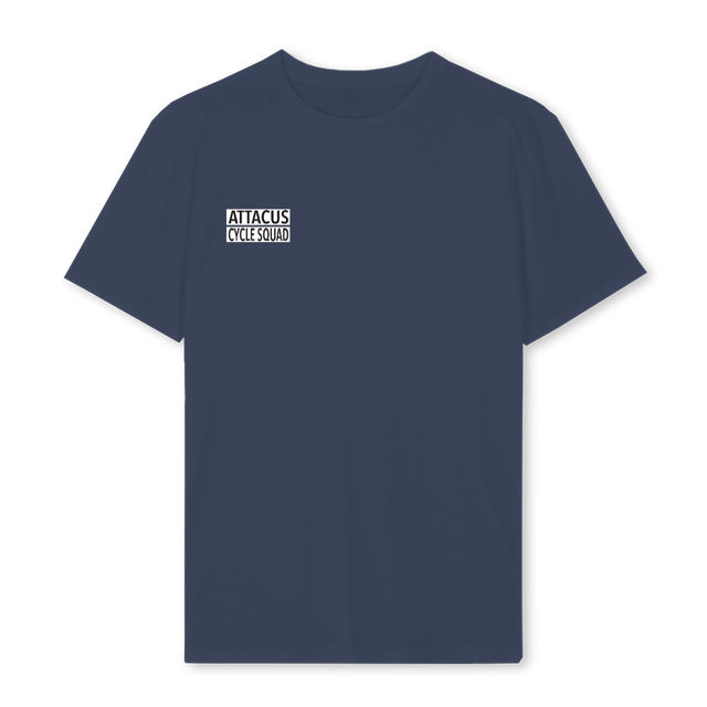 ATTACUSBACKPRINT Navy Blue Regular Tee.