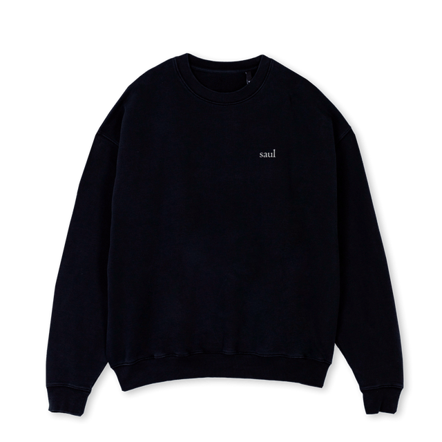 BLK_C Black Oversized Crewneck Sweater
