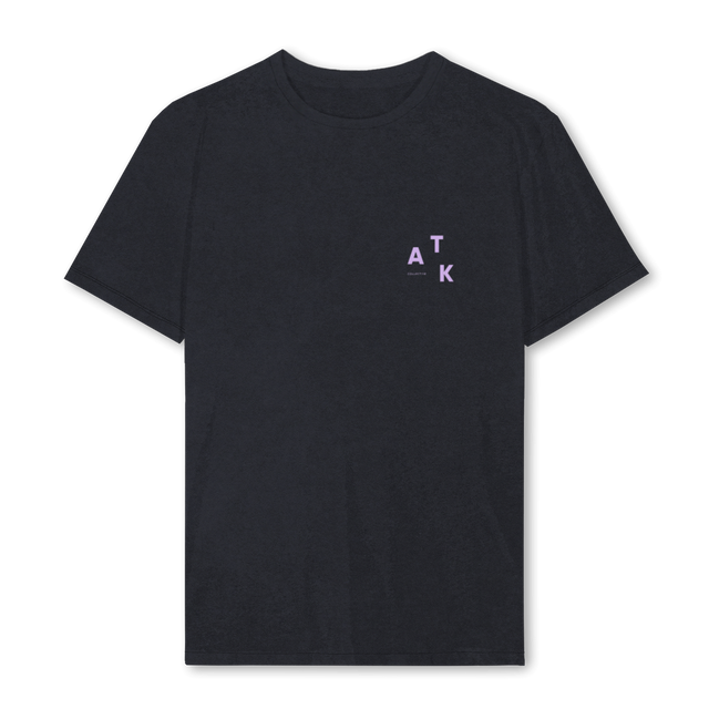 VINTAGEBLACKLAVENDER_REGFRONTONLY Vintage Black Regular Tee.