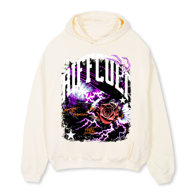 PURPLIGHT Cream Oversized Hoodie.
