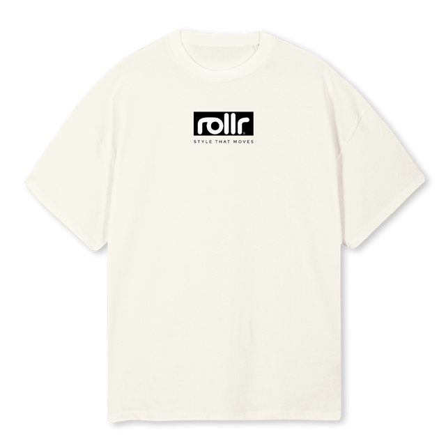 ROLLRTEE Cream Oversized Tee.