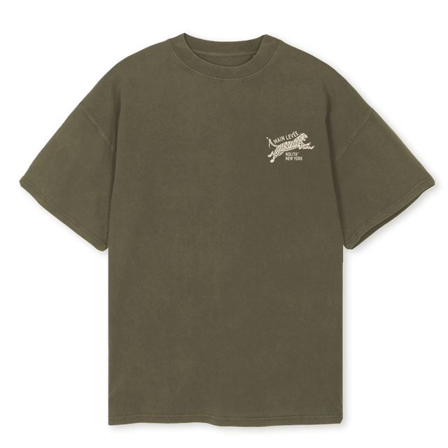 AMLCHINATOWNTIGER _VO Vintage Olive Oversized Tee