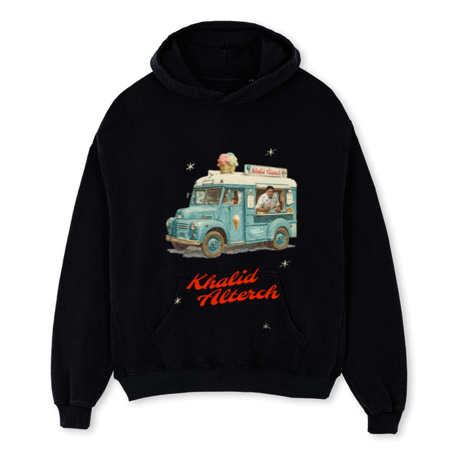ICECREAMTRUCKHOODIE Black Oversized Hoodie