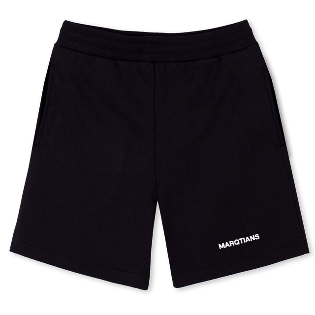 MQTSB Black Relaxed Sweatshorts.