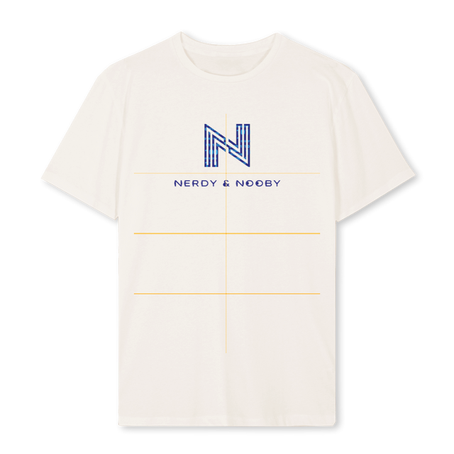 NERDYNOOBYBLUE Vintage White Regular Tee.