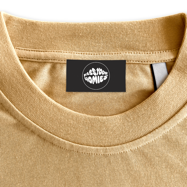 KISS YOUR HOMIES Custom Woven Neck Label.