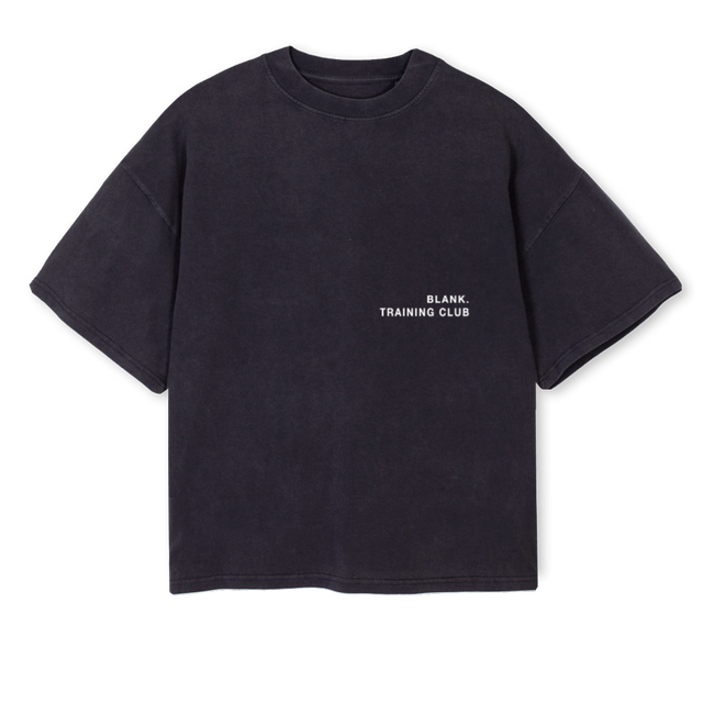 BTRANINGCLUB.WH Vintage Black Oversized Boxy Tee.