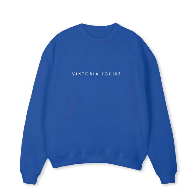 VLGRAYFINAL Cobalt Blue Oversized Crewneck Sweater.