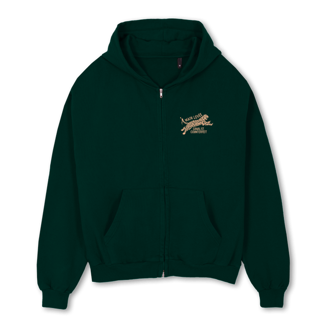 WG_CANALSTCHOOD Wild Green Oversized Zipped Hoodie