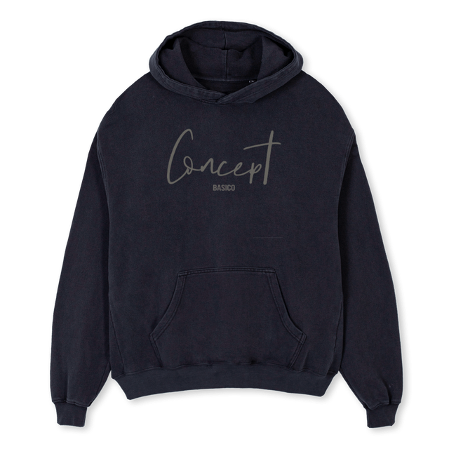 BASICO Vintage Black Oversized Hoodie.