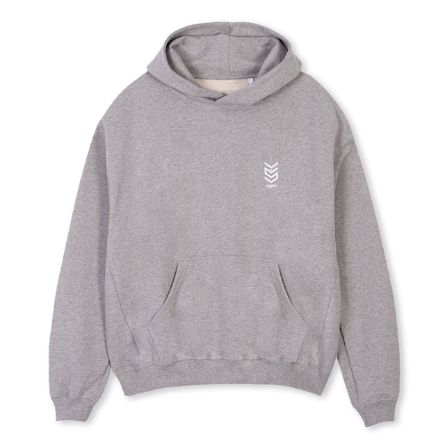 YSPT BASIC BLUE Grey Marl Oversized Hoodie.