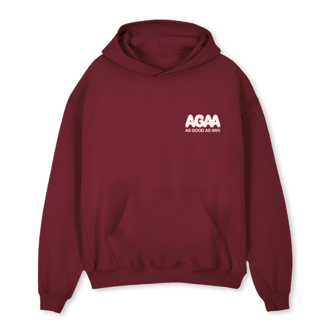 AGAAPUZZLE_B Burgundy Oversized Hoodie