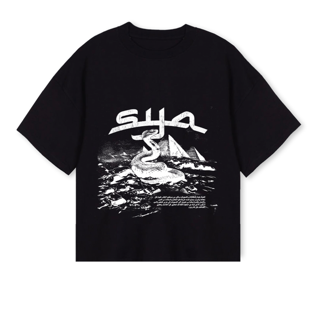 SYABLANCNOIR_2 Black Oversized Boxy Tee.