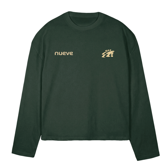 QUATRETROISTROIS_WG Wild Green Oversized Boxy LS Tee.