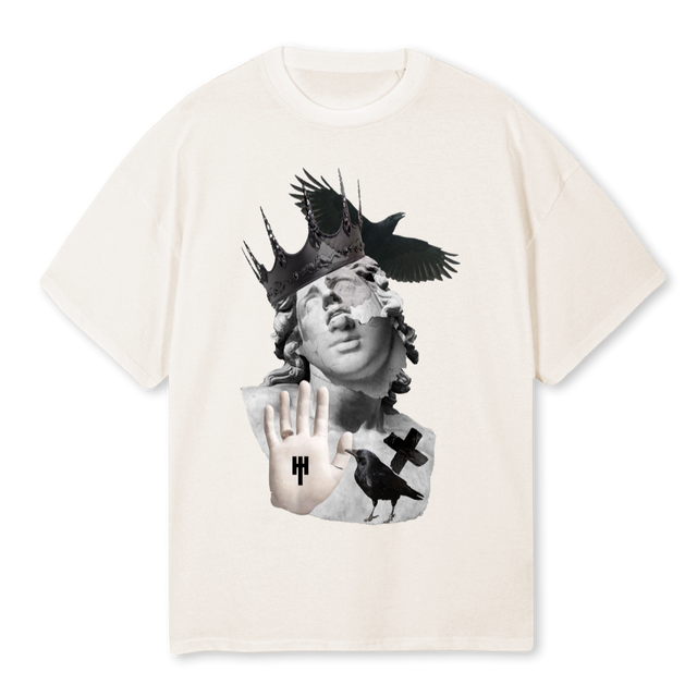 BALCKFATE Vintage White Oversized Tee.