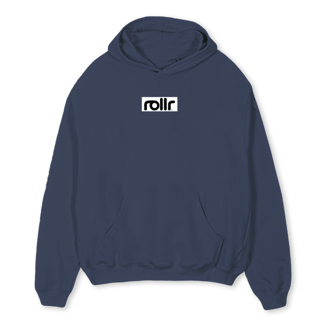ROLLRHOODIE Navy Blue Oversized Hoodie.