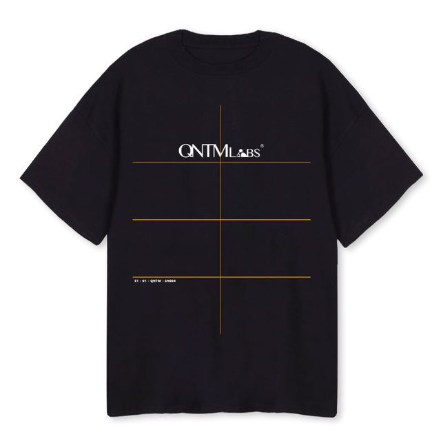 QNTM BLOT Black Oversized Tee.
