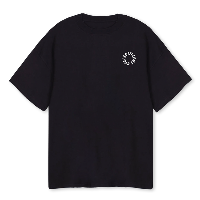 CCCIRCLE_B Black Oversized Tee.