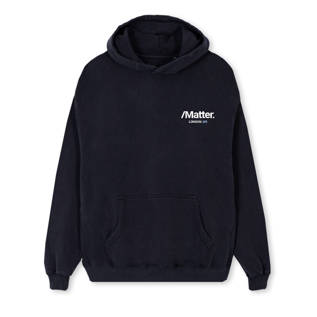 MATTER BLUEBLUE Vintage Black Regular Hoodie.