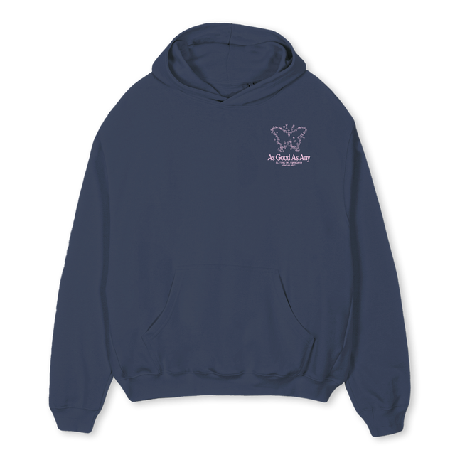 AGAACOSMICBUTTERFLY_PPN Navy Blue Oversized Hoodie.